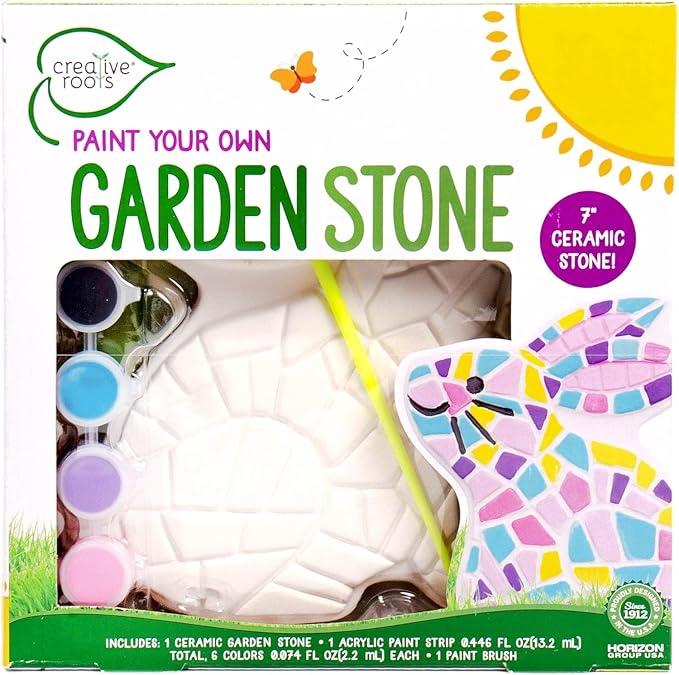 Creative Roots Paint Your Own Bunny Garden Stone, Craft Kits, Stepping Stones by CreativeRoots