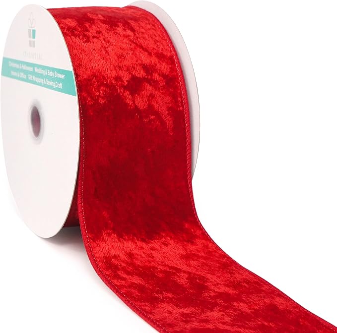 Red Velvet Ribbon 2.5 Inch x 10 Yards by CTCRAFTLLC