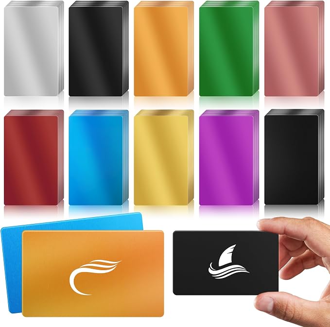 weparmeety 100 Pcs Metal Engraving Blanks Colorful Aluminum Sheet Laser by weparmeety