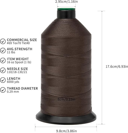 Extra Strong Bonded Nylon Thread #69 Tex70 – 16 OZ, Versatile Stitching Solution - Image 2