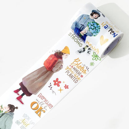WT Fiery Dream Wide Washi Tape, Single Roll, Original Designs, Modern Fashion by WTwashitapes