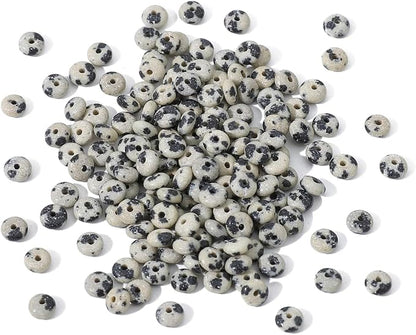 Natural Dalmatian Disk Stone Beads 4x2mm 160pcs Rondelle Loose Semi Gemstone - Image 4