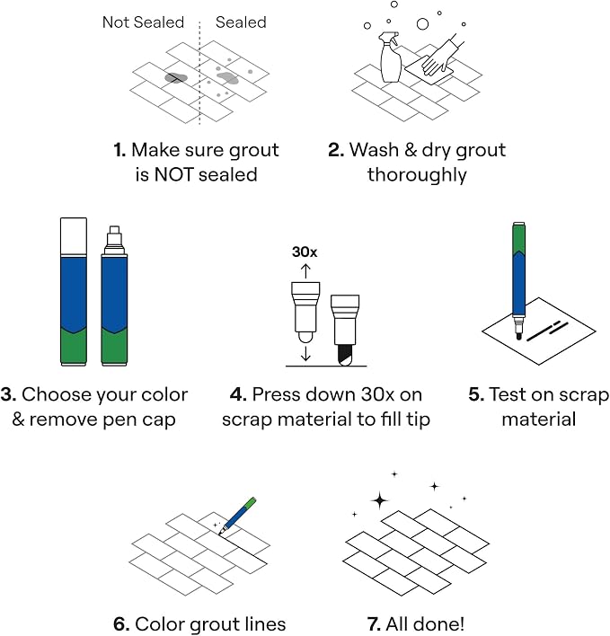 Grout Pen Cream Tile Paint Marker: Waterproof Grout Paint Pen, Tile Grout - Image 5