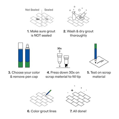 Grout Pen Beige Tile Paint Marker: Waterproof Grout Paint, Tile Grout Colorant - Image 4