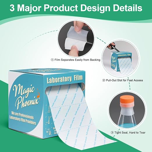 Lab Sealing Film Sheets, 1.2 inches × 4 inches, Pre-Cut Plastic Wrap in Hard - Image 4