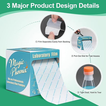 Lab Sealing Film Sheets, 1.2 inches × 4 inches, Pre-Cut Plastic Wrap in Hard - Image 4