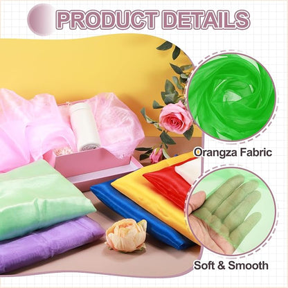MECCANIXITY Iridescent Sheer Organza Fabric, 2 Yards x 59 Inches Solid - Image 3