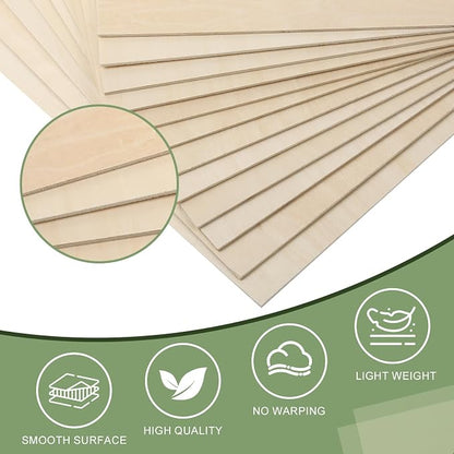 10 Pack Basswood Sheets 1/8x12x20 Inch, Unfinished Wood - Image 3