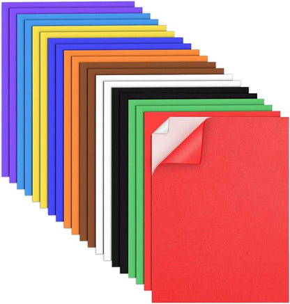 MEARCOOH 20-Pack Self Adhesive Foam Sheets, 10 Colors 2mm Sticky Eva Foam Paper by MEARCOOH