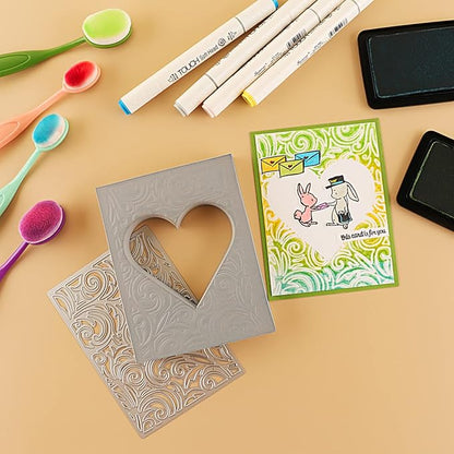 BAOFALI 4 Pcs Heart Cut Stamping Foam Grey Moldable Foam Stamps Plastic Dry - Image 8