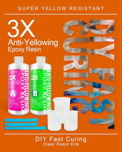 Epoxy Resin Crystal Clear Kit, Super Anti-Yellowing Craft Resin Epoxy 32OZ - Image 7