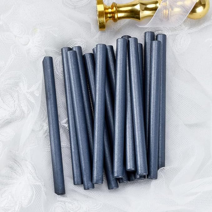16 PCS Hot Glue Wax Sticks in Steel Blue Color - Image 5