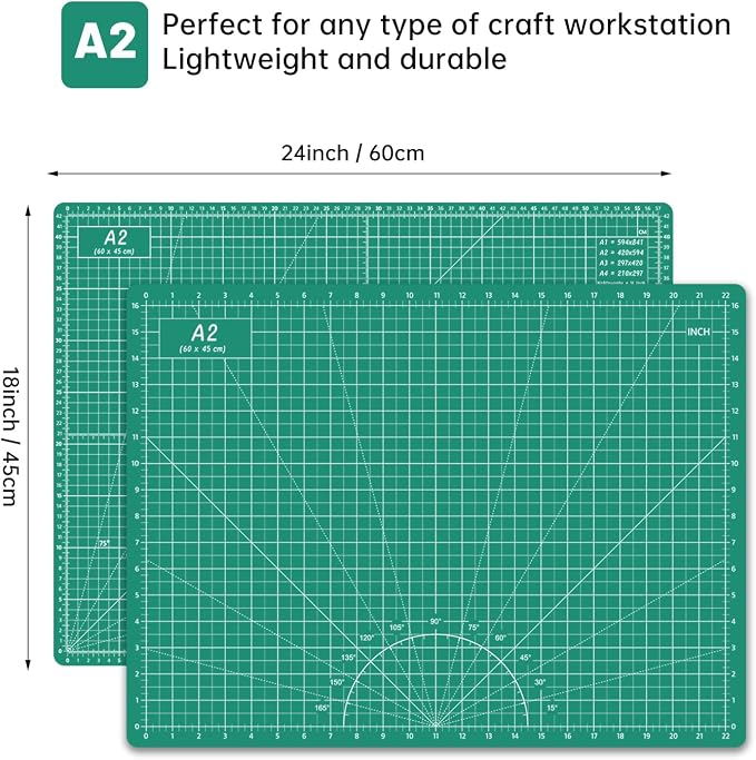 Headley Tools Thickened 18 x 24 Inch Self Healing Sewing Cutting Mat, A2 Rotary - Image 2