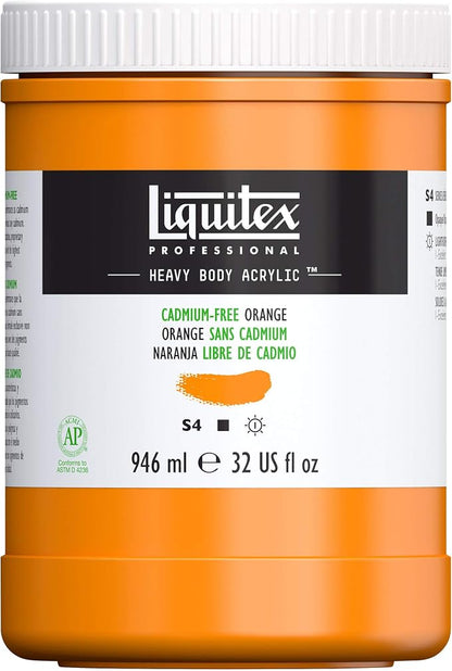 Liquitex Professional Heavy Body Acrylic Paint, 32-oz Pot, Cadmium Free Orange by Liquitex