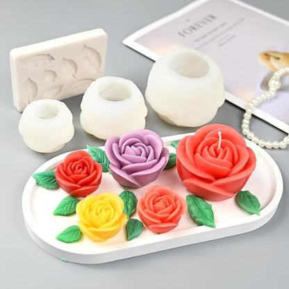 Rose Candle Molds, Epoxy Resin Casting, Wax Soap Clay Plaster Home Décor - Image 2
