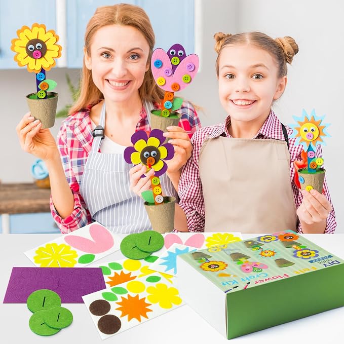 WATINC Mother's Day Spring Felt Flower Craft Kits - Image 4