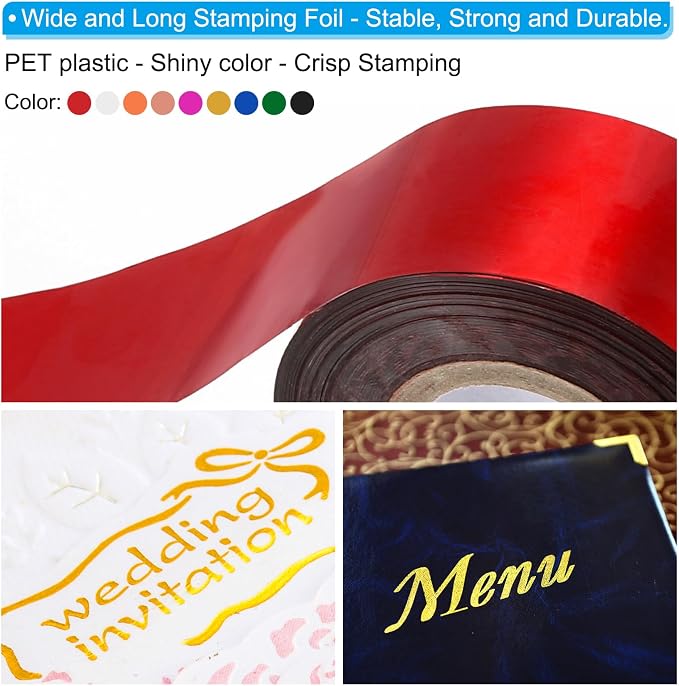 PATIKIL 1.2"x400Ft Hot Stamping Foil Paper, Heat Transfer Hot Stamping Paper - Image 3