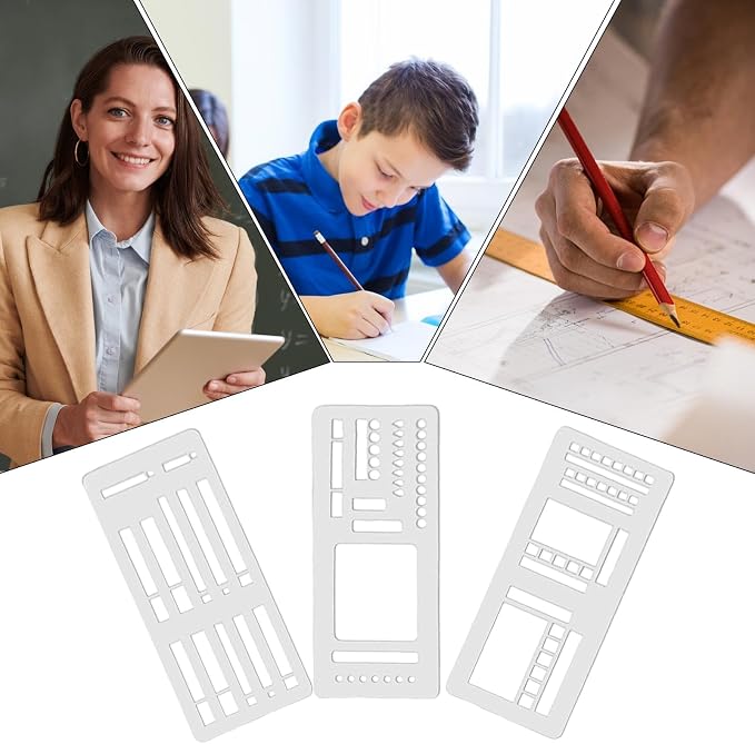 3PCS Planner Stencils Templates Set, Handmade Flexible Record Template - Image 4