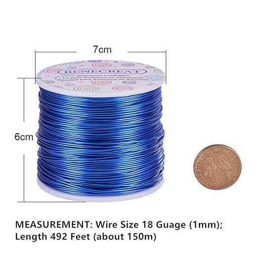 BENECREAT 18 Gauge Jewelry Craft Aluminum Wire 492 Feet Bendable Metal - Image 2