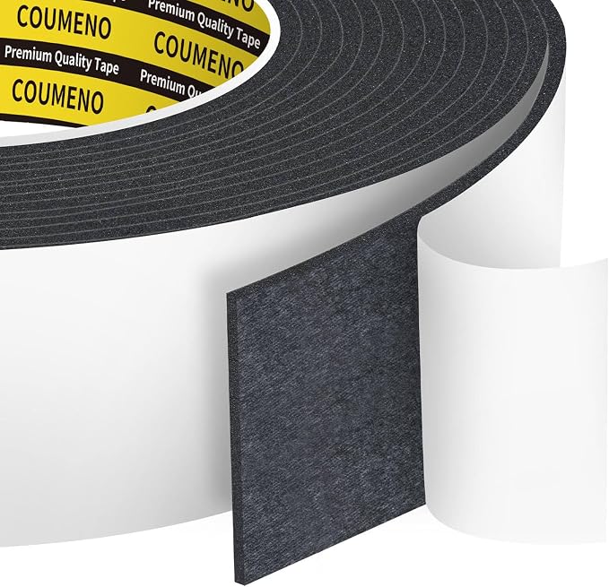 EVA Single-Sided Adhesive Black Foam Tape, 2inx16.4FT Single-Sided Sealing by COUMENOAdhesivetape