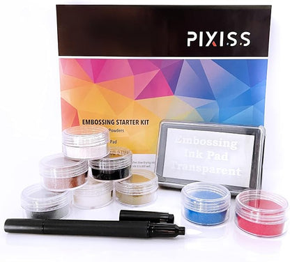 Embossing Kit, Embossing Ink Pad, 8X 10ml Embossing Powders - Image 6