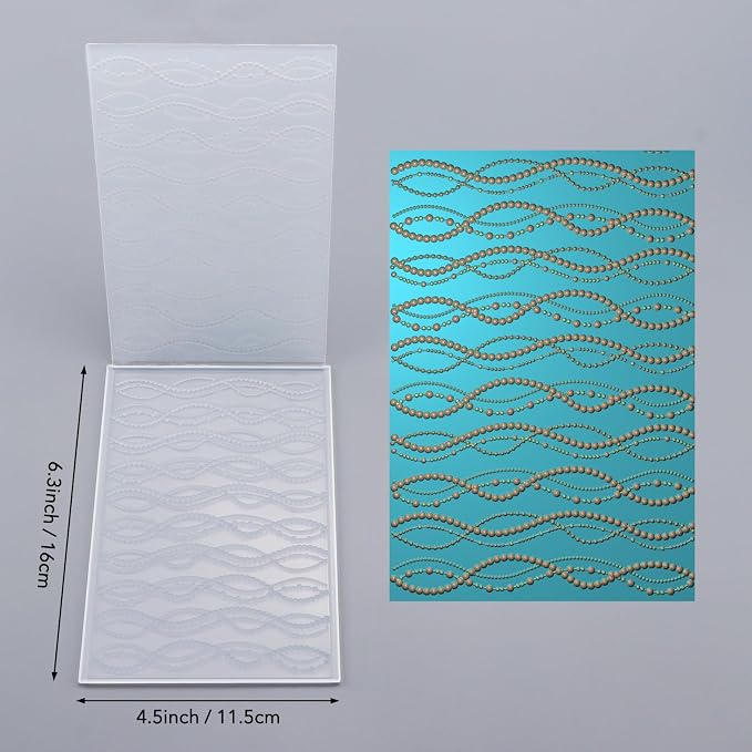 BAOFALI 3D Embossing Folder for Card Making, Abstract Art Geometric Wave Shaped - Image 2