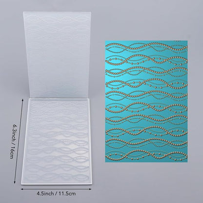 BAOFALI 3D Embossing Folder for Card Making, Abstract Art Geometric Wave Shaped - Image 2