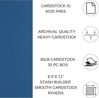 PA Paper Accents Stash Builder Cardstock 8.5" x 11" Riviera, 65lb Colored - Image 2