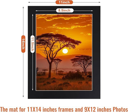 HOTUO 10 Pack Acid Free Black 11x14 Picture Frame Mats - Image 2
