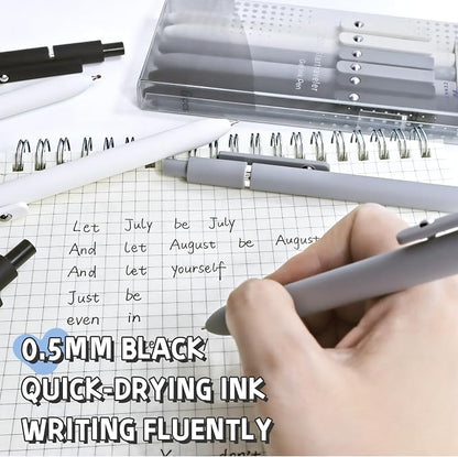 6 Pcs Gel Pens 0.5mm Quick Dry Black Ink Pens Fine Point Smooth Writing Pen - Image 3