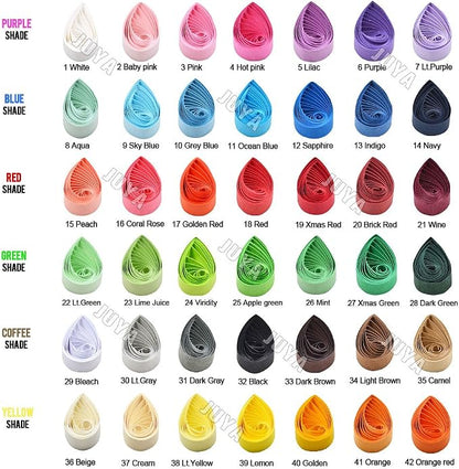 JUYA Single Color Paper Quilling Strips Set 42 Colors 100 Strips per Pack - Image 6