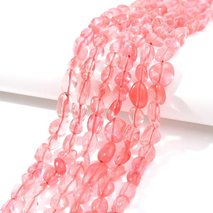 Cherry Quartz Pebble Nugget Oval Free Tumbled Stone 6-8mm Natural Gemstone - Image 2