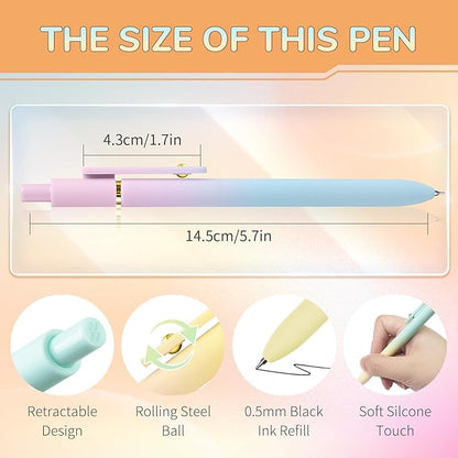 12 Pcs Gel Pens 0.5mm Quick Dry Black Ink Pens Fine Point Smooth Writing Pens - Image 2