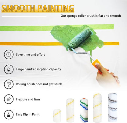 15 Pcs Paint Roller Cover with 2 Frame Set, 6 inch Microfiber Roller Covers - Image 5