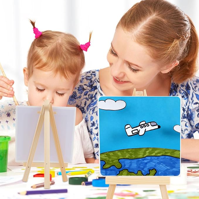 100 Pcs 5 Inch Mini Wood Display Easel, Small Wooden Easel Stand Art Craft - Image 7