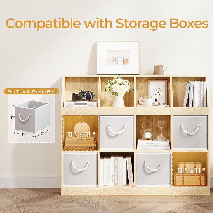 12-Cube Wooden Storage Bookcase - Image 4