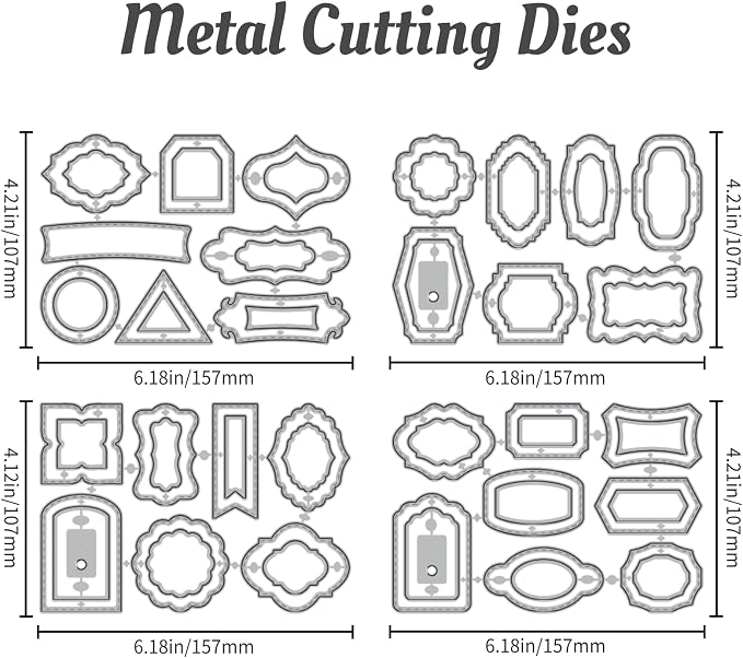 30 Styles Labels Die Cuts for Card Making Backgrounds Frame Metal Cutting Die - Image 2