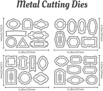30 Styles Labels Die Cuts for Card Making Backgrounds Frame Metal Cutting Die - Image 2