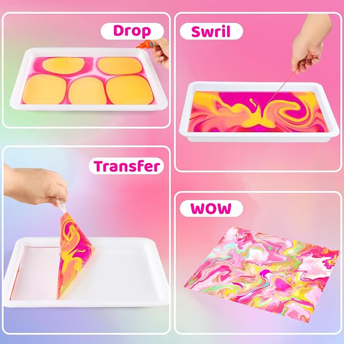 Water Marbling Paint for Kids, Art Supplies for Kids, Arts and Crafts for Girls - Image 4