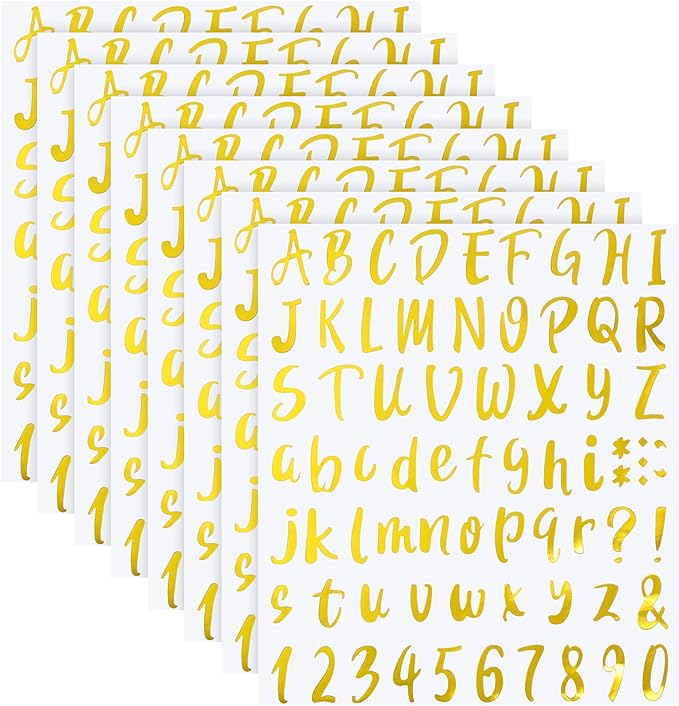 Outus 576 Pieces 8 Sheets Letters Stickers Self Adhesive Vinyl Letter Alphabet by Outus