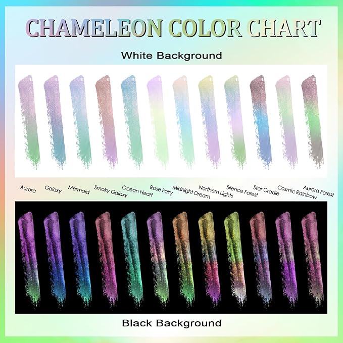 Matio Chameleon Mica Powder, 1.06oz/ 30g Smoky Galaxy White Chrome Powder - Image 3