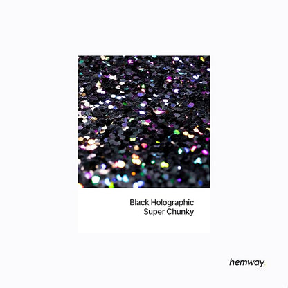 Hemway Glitter for Resin 100g Black Holographic Metallic Crystals for Epoxy - Image 2