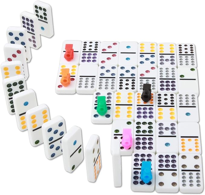 NOLIE Mexican Train Dominoes Game, Double 12 Dot Dominoes Set - Image 6