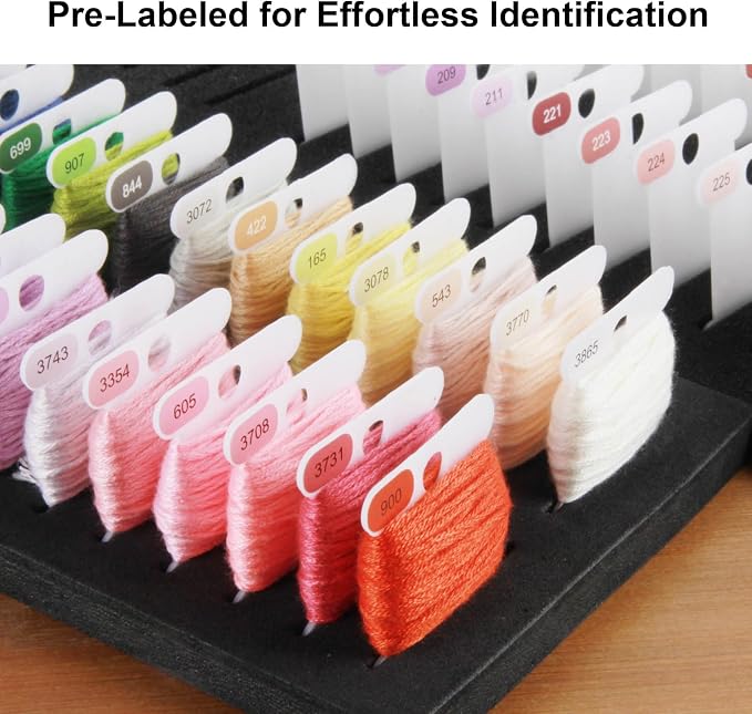 Hamtery Plastic Embroidery Floss Bobbins, Pre-Labeled Color Number Embroidery - Image 2