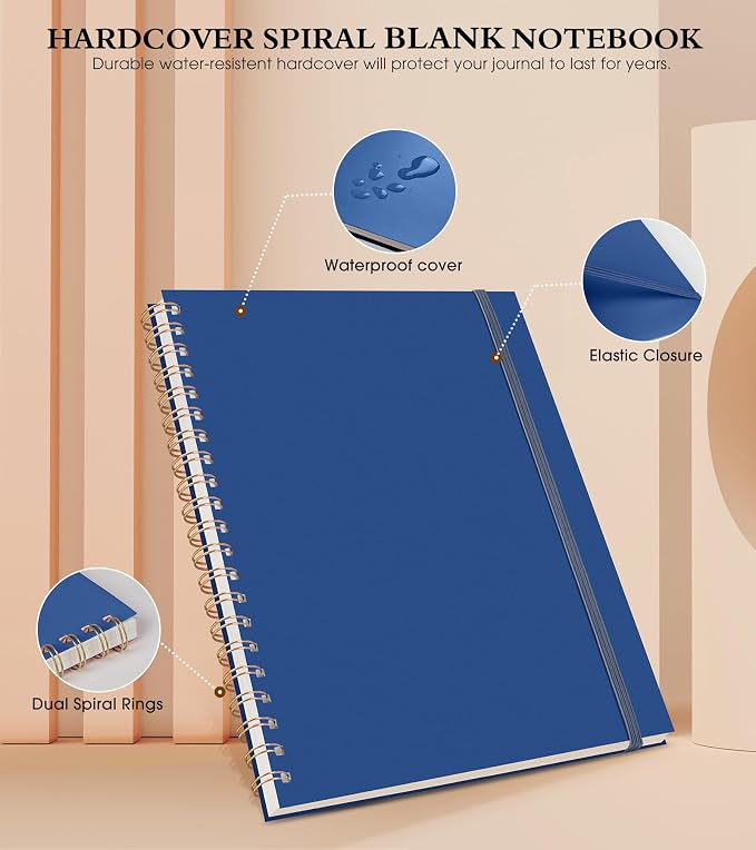 Blank Spiral Notebook Journal 8.5” x 11”, A4 Large Sketch Book - Image 3