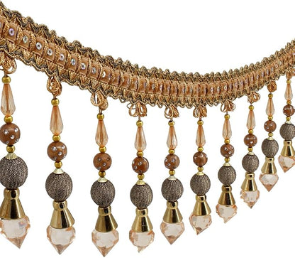 3yards Beading Fringe Trimming Long Beads Tassel Curtain Trim Ribbon Trim by EMDOMO