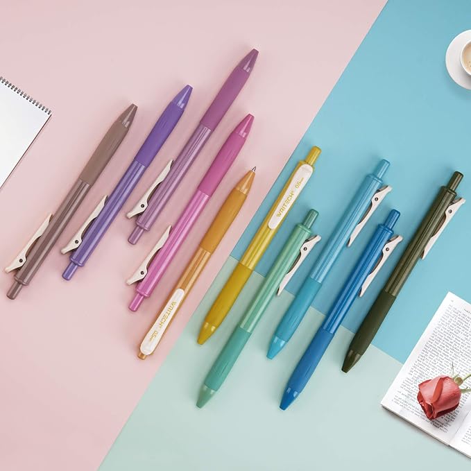 WRITECH Retractable Gel Pens Quick Dry Ink Pens Fine Point 0.5mm 10 Assorted - Image 4