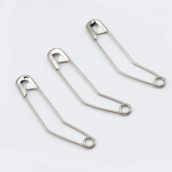 vrupin 100pcs Stainless Steel Curved Safety Pins - Image 5