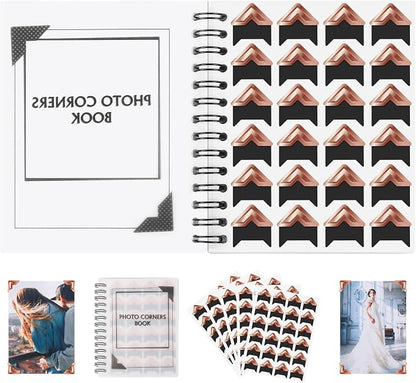 GOONAVI 15 Sheets 360 PCS Rose Gold Photo Corners Notebook, Self-Adhesive by GOONAVI