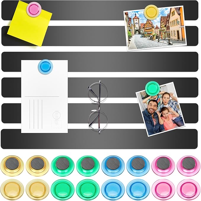 Wukong 6 Pack | 30x3cm Magnetic Stainless Black Boards Strips, Adhesive Backing by Wukong
